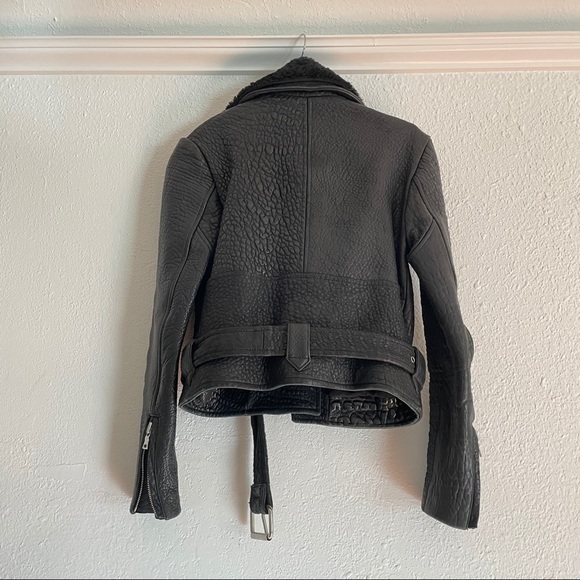 Reformation Trinity leather shearling jacket XS - Picture 6 of 9